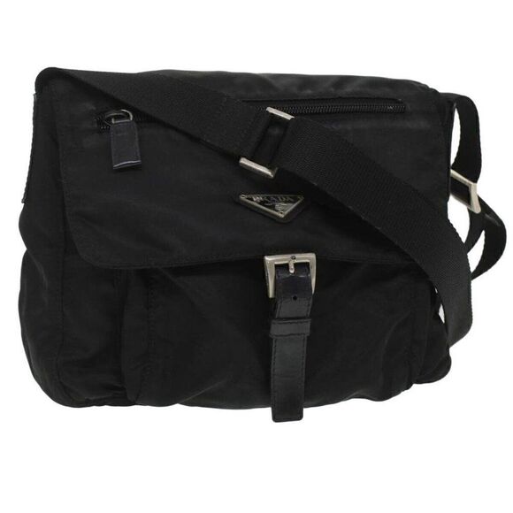 PRADA Shoulder Bag Nylon Black - Picture 1 of 15